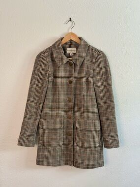 Banana Republic Houndstooth wool blend coat size XS